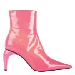 Vinyl Slicer Ankle Boots - Neon Pink