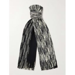Fringed Striped Wool Scarf