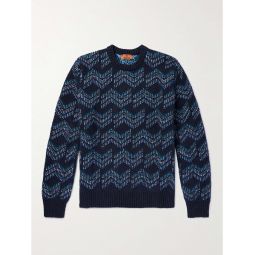 Stretch Cotton-Blend Jacquard Sweater