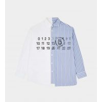 Spliced Numbers Shirt - White/Blue
