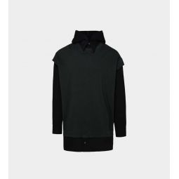 Hood/Collar Layered T-Shirt - Anthracite