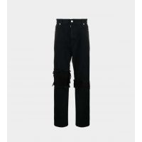 Distressed Knee Slim Jeans - Black
