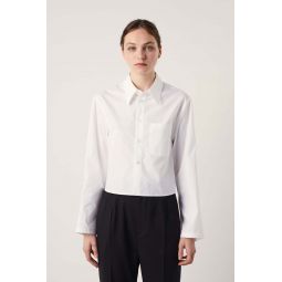 Cropped Cotton Shirt - White