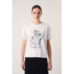 Cat-print Cotton T-shirt - White/Multicolour