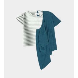Double Wrap Striped T-Shirt - Multicoloured
