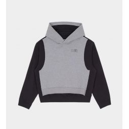 Spliced Hooded Sweatshirt - Grey