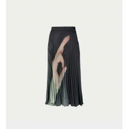 Printed Hand Pleated Skirt