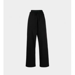 Layered Waistband Sweatpants - Black