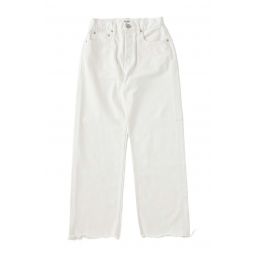 MV Aurora Wide Straight Crop Jeans - White