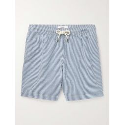 Striped Cotton-Blend Seersucker Swim Shorts