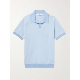Honeycomb-Knit Cotton Polo Shirt