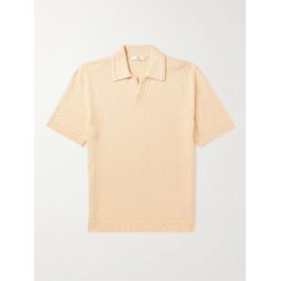 Jacquard-Knit Cotton Polo Shirt