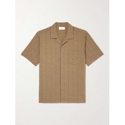 Convertible-Collar Cotton-Seersucker Shirt