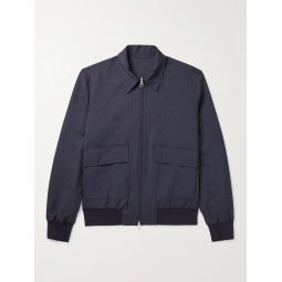 Pinstriped Wool and Silk-Blend Blouson Jacket