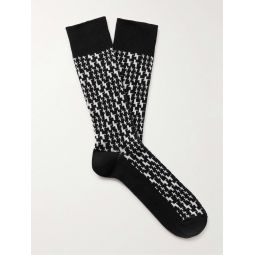 Jacquard-Knit Cotton-Blend Socks