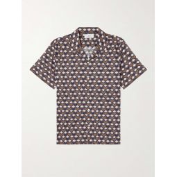 Stella Convertible-Collar Printed Cotton-Poplin Shirt