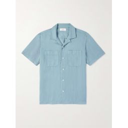 Michael Convertible-Collar Garment-Dyed Cotton and Linen-Blend Twill Shirt