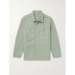 Garment-Dyed Cotton and Linen-Blend Twill Overshirt