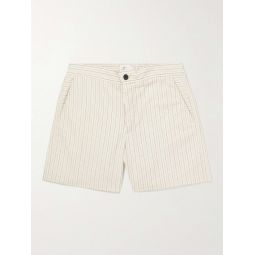 Pinstriped Cotton-Blend Twill Shorts