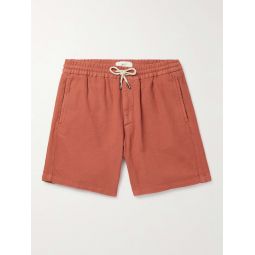Straight-Leg Garment-Dyed Cotton-Blend Jersey Drawstring Shorts
