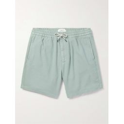 Straight-Leg Garment-Dyed Stretch-Cotton Jersey Drawstring Shorts
