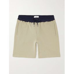 Straight-Leg Colour-Block Cotton-Jersey Drawstring Shorts