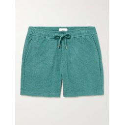 Straight-Leg Organic Cotton-Terry Drawstring Shorts