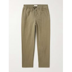 Cotton and Linen-Blend Twill Drawstring Trousers
