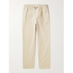 Cotton and Linen-Blend Twill Drawstring Trousers