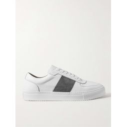 Larry Pebble-Grain Leather and Suede Sneakers