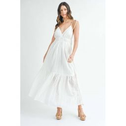 Mable Tristan Eyelet Maxi Dress - Off White