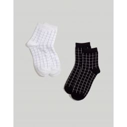 Grid Ankle Socks