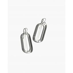 Jane DArensbourg Small Oval Clear Glass Earrings