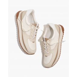 Kickoff Trainer Sneakers in Neutral Colorblock Leather