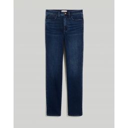 High-Rise Slim Straight Jeans in Larchley Wash: TENCEL Denim Edition