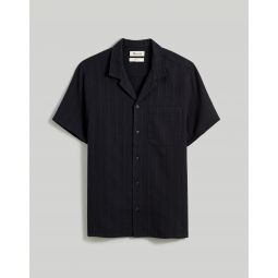 Easy Short-Sleeve Shirt in Textural Stripe