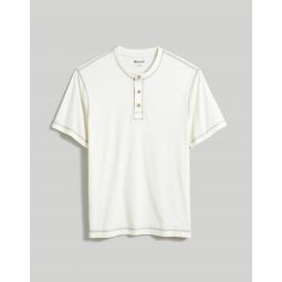 Recycled Cotton-Blend Henley Shirt