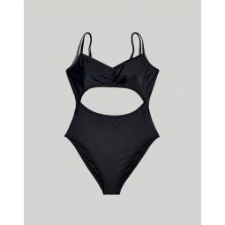 Plus Cinched Cutout One-Piece Swimsuit