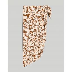Crinkle Cotton Sarong in Abstract Flora