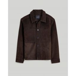 Suede Leather Boxy Shirt-Jacket
