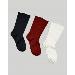 Three-Pack Slinky Ribbed Trouser Socks