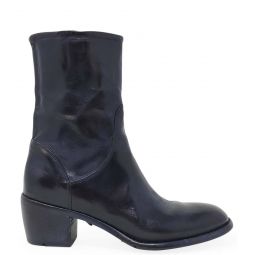 MADISON MAISON DK LEATHER MID CALF BOOT - NAVY