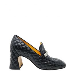 Leather Quilted Loafer - Black