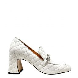 Leather Quilted Loafer - White