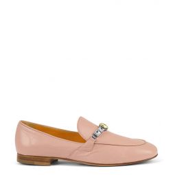 Leather Flat Jeweled Loafer - Pink