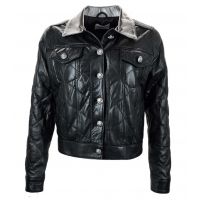 Quilted Leather Jacket - Black/Silver