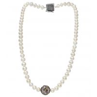 by Del Pozzo White Pearl Silver Necklace - White Pearl