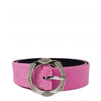 Short Calf Hair Belt - Pink