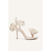 RE23 FLOWER SATIN SHOES - IVORY