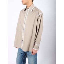 Long Sleeved Shirt in Taupe by MM6 Maison Margiela